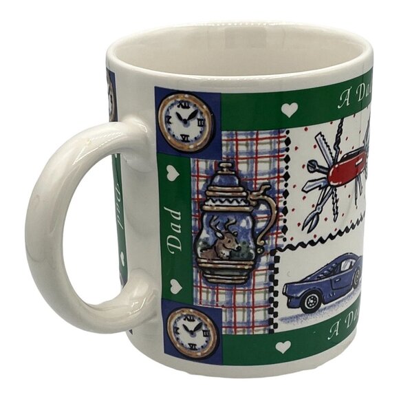 A Dad is Love Ceramic Coffee Mug Cup Duck Figure Inside Train Watch Fishing Car - Picture 5 of 7